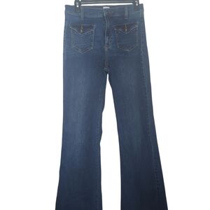 Sneak Peek Size 7 Dark Wash Flare Jeans With Front Pockets Boho Hippie Retro